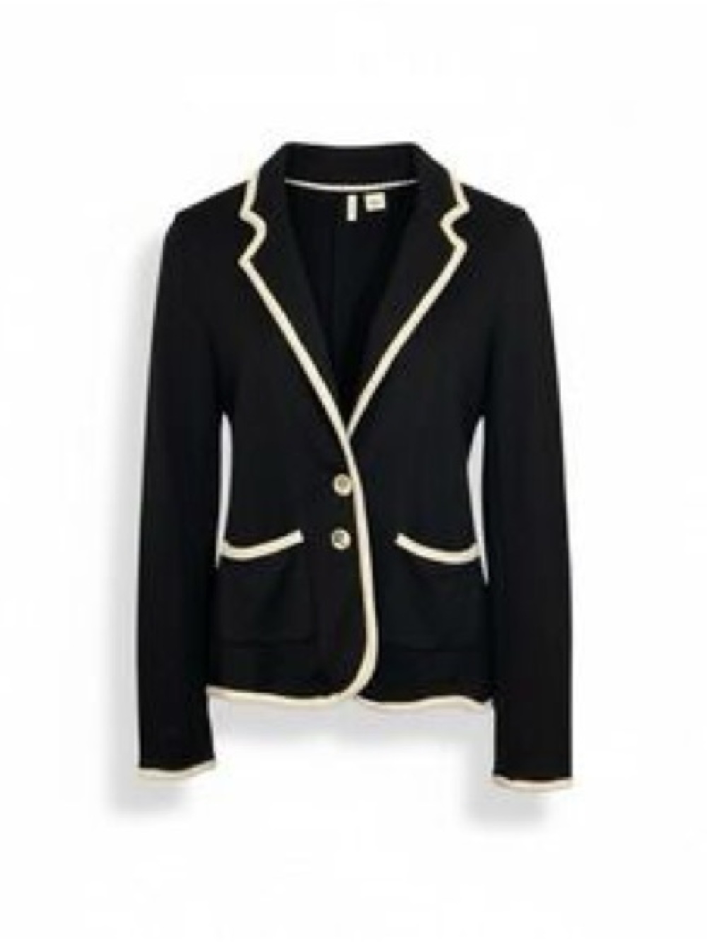 Moth by Anthropologie Black Blazer with Cream Trim XS